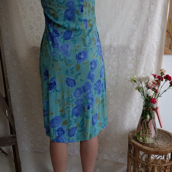 Vintage 1990s JULIA 100% Viscose Spring Summer Flowy Breathable Sundress Dress - Picture 3 of 12